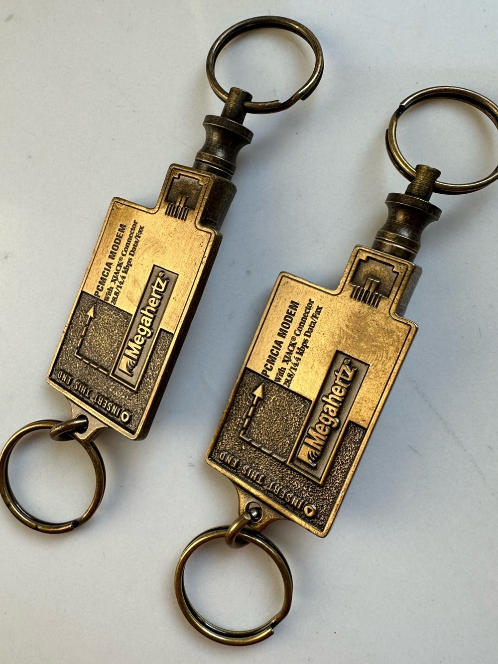 Vintage Megahertz PCMCIA Modem Keychain Lot of 2 28.8/14.4 Data Fax Laptop